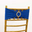 5 Pack Spandex Chair Sashes Royal Blue with Gold Rhinestone Buckles - Reusable Four-Way Stretch Sash Bands 5"x14"