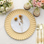 6-Pack Plastic Round Charger Plates 13" in Gold with Scalloped Shell Pattern, Coastal Inspired Disposable Charger Tableware