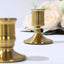Set of 4 Metal Taper Candle Holders Vintage Gold with Sturdy Round Base - Traditional Pillar Candlestick Holders 2.5", 3"