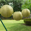 Set of 8 Gold Hanging Paper Lanterns, Decorative Round Chinese Sky Lanterns, Assorted Sizes  - 6",8",10",14"