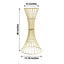 48" Tall Gold Metal Wire Hourglass Flower Frame Stand, Open Frame Reversible Trumpet Centerpiece Stand