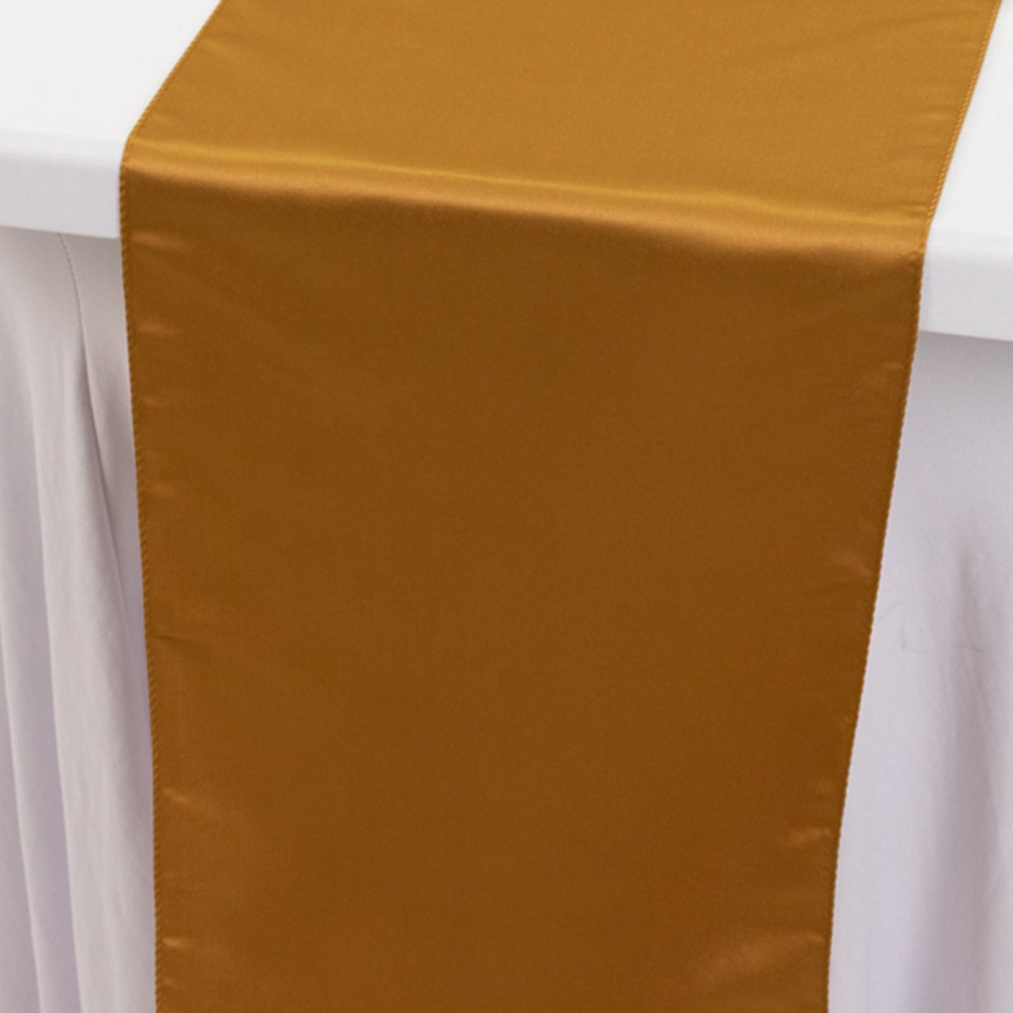 Lamour Satin 12"x108" Table Runner Gold - Smooth & Lustrous Wedding Decor