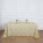 Tulle 90"x156" Rectangle Tablecloth Gold - Sequin Leaf Embroidered Design for Luxe Celebrations