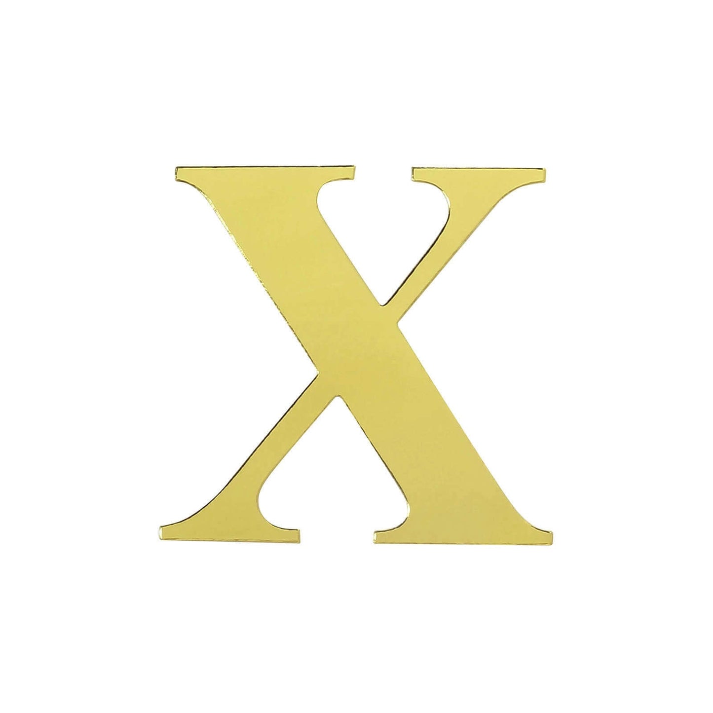 4-Pack Stickers Banner Custom Alphabet "X" Design Gold - Text Stick-On Decorative Letters 5"