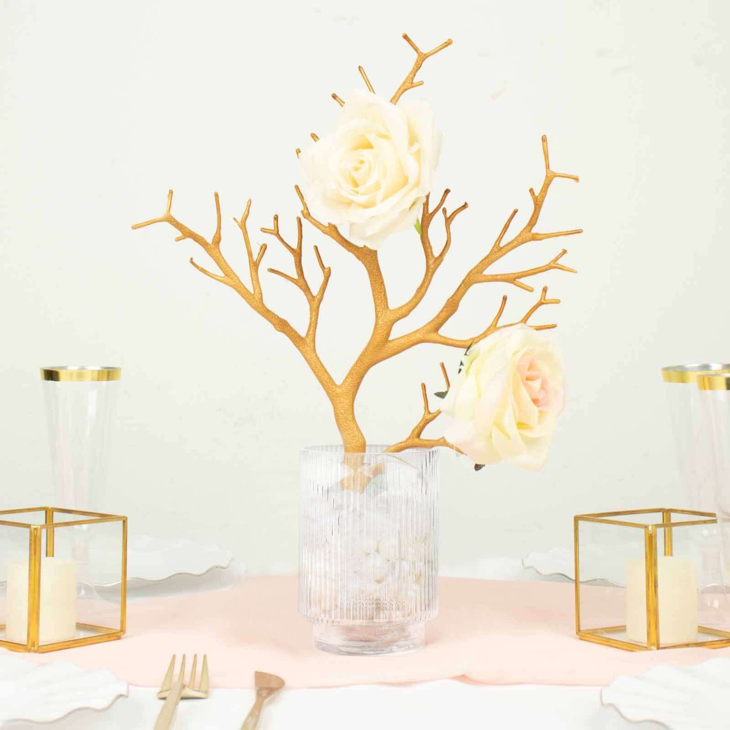 10-Pack Artificial Manzanita Tree Branch Metallic Gold for Vase Filler Home Wedding Centerpiece Ornament 14"