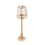 2-Pack 15" Crystal Pendant Candle Holders - Classic Empire Lamp Shade Style in Gold, Votive Candle Stand For Table Centerpieces
