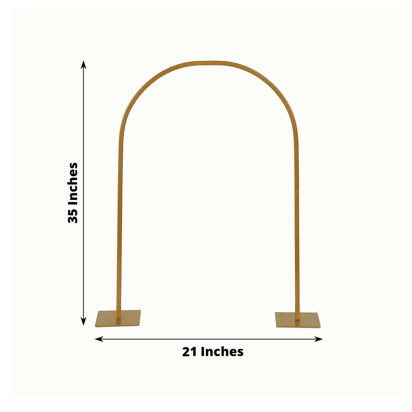 Gold Metal Chiara Arch Table Centerpiece with Rounded Top - Detachable Flower Stand Frame for Weddings 35"