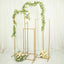 Set of 4 Gold Metal Frame Wedding Arch, Rectangular Backdrop Stand, Floral Display Frame - 3.5ft, 4.5ft, 5.5ft, 6.5ft