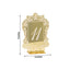 Gold Mirror Arch Acrylic Table Numbers (11-20) - 5"x7" Wedding Reception Signs with Baroque Lace Border, White Print & Stands