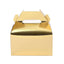 25 Pack Metallic Gold Candy Gift Tote Gable Boxes, Party Favor Treat Bags - 6"x3.5"x7"