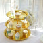 3-Tier Plastic Round Cupcake Stand 15" Metallic Gold with Lace Scalloped Edges