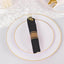 Set of 24 Gold Plastic Silverware with Pre-Rolled Black Paper Napkins - Disposable Wrapped Fork, Spoon, and Knife Set