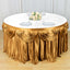 Satin 14ft Table Skirt Gold Pleated Double Drape Design - Soft & Graceful for Events