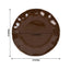 10-Pack Plastic Round 6" Dessert Plates in Cinnamon Brown Ruffled Rim with Gold Edging - Sturdy Disposable Salad Appetizer Dinnerware