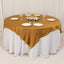 Lamour Satin 72"x72" Table Overlay Square Tablecloth Gold - Smooth Finish for Luxurious Events
