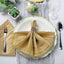 5 Pack Taffeta 20"x20" Napkins Gold - Accordion Crinkle Style Dinner Napkins for Upscale Dining