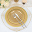 10-Pack Plastic 10" Round Dinner Plates in Gold - Disposable Party Plates for Classy Banquets & Special Occasions
