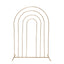8ft Gold Metal Multi-Layered Round Top Wedding Arch, Rainbow Floral Frame Chiara Backdrop Stand