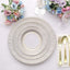 25-Pack Paper 8" Round Dessert Plates in White with Gold Vintage Porcelain Style Rim - Disposable 300GSM Salad Appetizer Plates