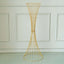 48" Tall Gold Metal Wire Hourglass Flower Frame Stand, Open Frame Reversible Trumpet Centerpiece Stand
