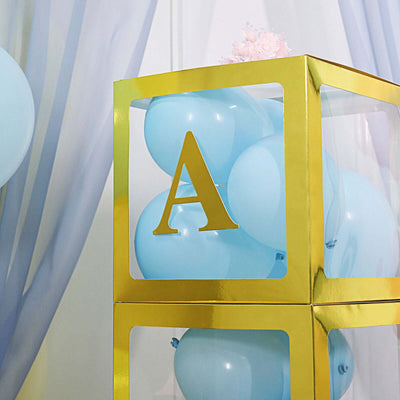 4 Pack 5" Metallic Gold Alphabet Stickers Banner, Customizable Stick on Gold Letters - A