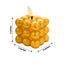 2-Pack LED Flameless Cube Candles Mini Bubble Metallic Gold - Battery Operated 2"
