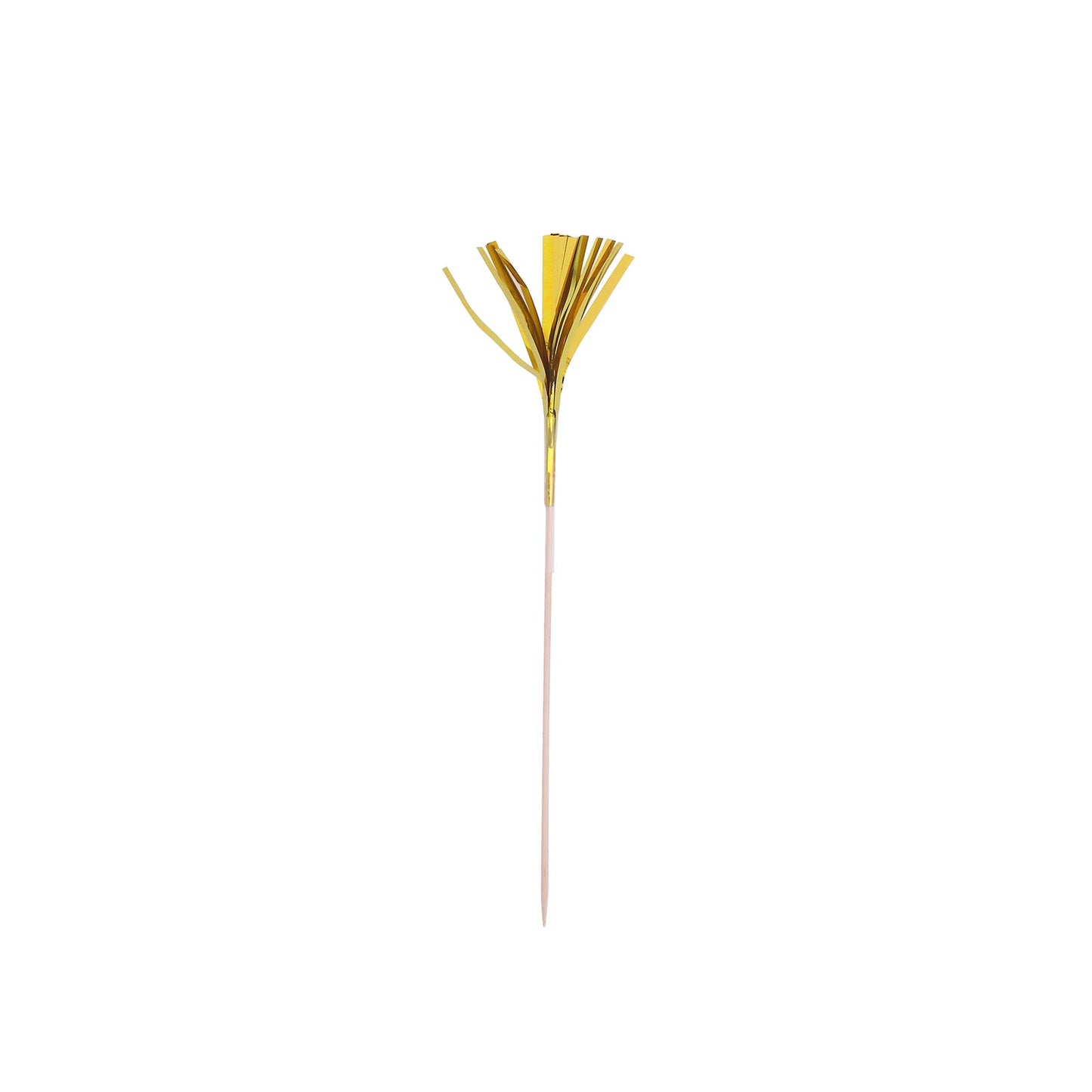 100-Pack Bamboo Cocktail Sticks Firework Cupcake Toppers Gold - Festive Foil Frills Food Picks 9"