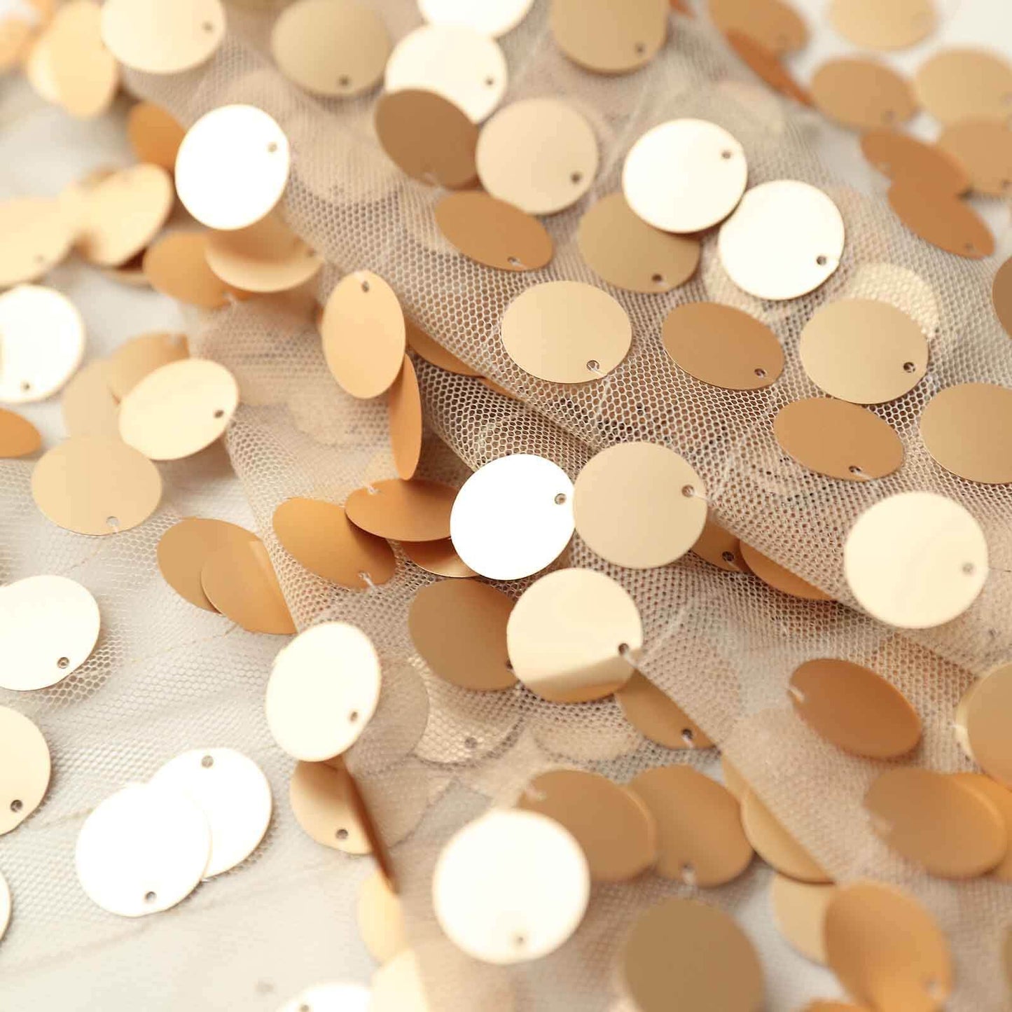 Big Payette Sequin 13"x108" Table Runner Matte Champagne - Dazzling Design