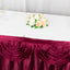 Satin 14ft Table Skirt Burgundy - Pleated Double Drape Table Cover