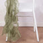 1 Set Chiffon Hoods Chair Sashes with Willow Ruffles Design Dusty Sage Green - Stylish Chair Bow Decor