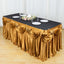 Satin 14ft Table Skirt Gold Pleated Double Drape Design - Soft & Graceful for Events