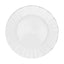 10-Pack Plastic 9" Round Dinner Plates in White Ruffled Rim with Gold Edging - Sturdy Disposable Dinnerware for Classy Events & Banquets