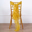 1 Set Chiffon Hoods Chair Sashes with Willow Ruffles Design Mustard Yellow - Stylish Chair Bow Decor