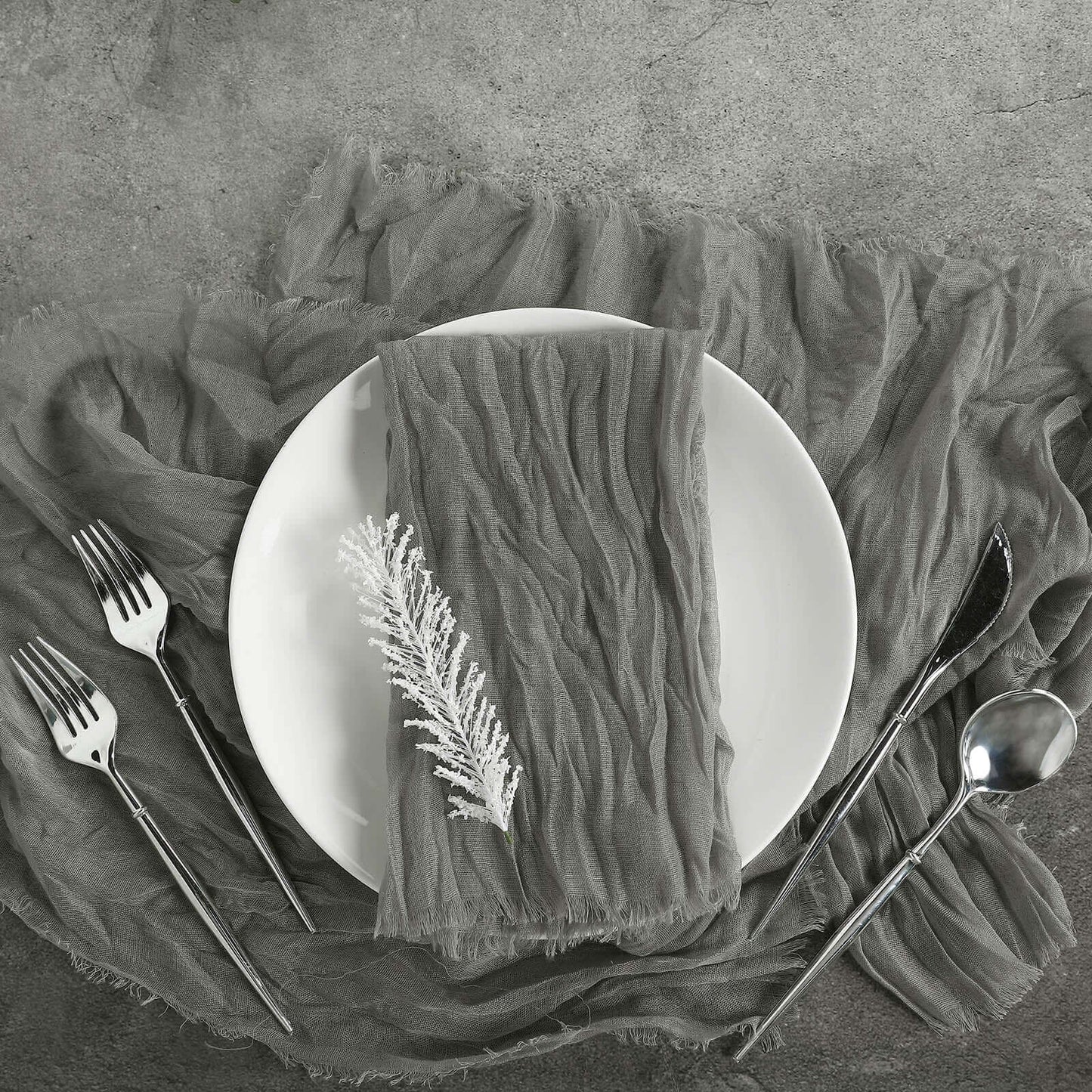 5 Pack Gauze Cheesecloth 24"x19" Napkins Gray Reusable Dinner Napkins