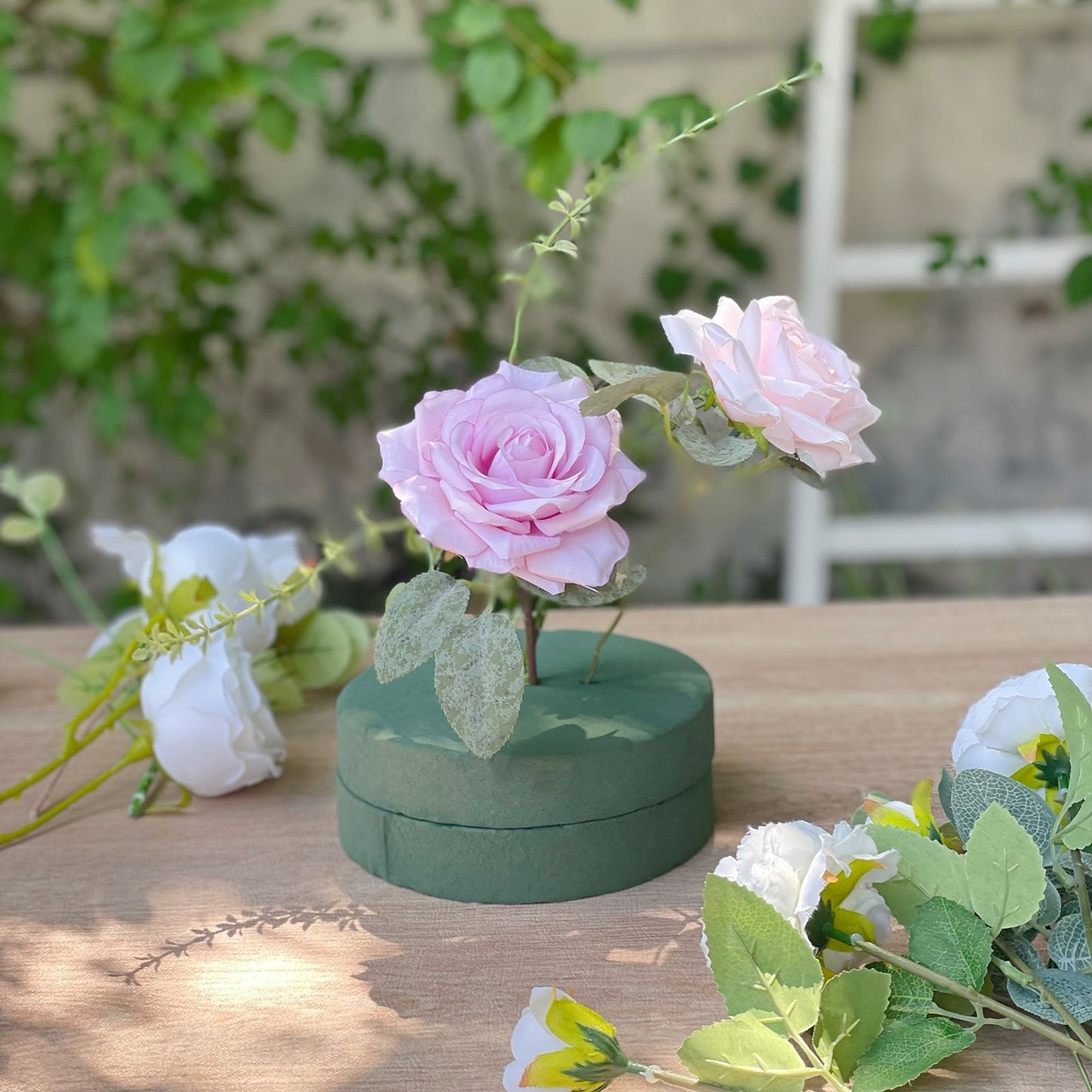 6 Pack Green Large Floral Foam Blocks for Artificial Flowers, 6" Round Wet Styrofoam Bricks Artificial Flower Arrangement Craft Supplies