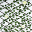17"x95" Expandable Wooden Lattice Fence With Artificial Ivy Leaf Trellis Vines, Accordion Backdrop Fencing