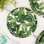 25-Pack Paper 7" Round Dessert Plates in White with Tropical Palm Leaf Design - Disposable 300GSM Appetizer Salad Plates for Boho Chic & Jungle Themed Events