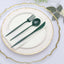50-Pack Plastic Utensil Set Hunter Emerald Green - Premium Disposable Heavy Duty Sleek Flatware