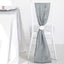 5 Pack Taffeta 6"x106" Chair Sashes Silver Accordion Crinkle Texture - Stylish Decor for Weddings & Gatherings