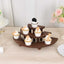 Set of 3 Wooden Dessert Pedestals Rustic Brown 3-Tier Semicircle Design - Half Moon Cupcake Display Risers 7", 13", 18"