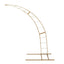 8ft Gold Metal Half Crescent Moon Wedding Arbor Frame, Curved Design Arch Flower Balloon Stand