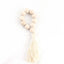 4 Pack 6" Cream Rustic Boho Chic Wood Bead Napkin Rings With Tassels, Farmhouse Country Napkin Holders