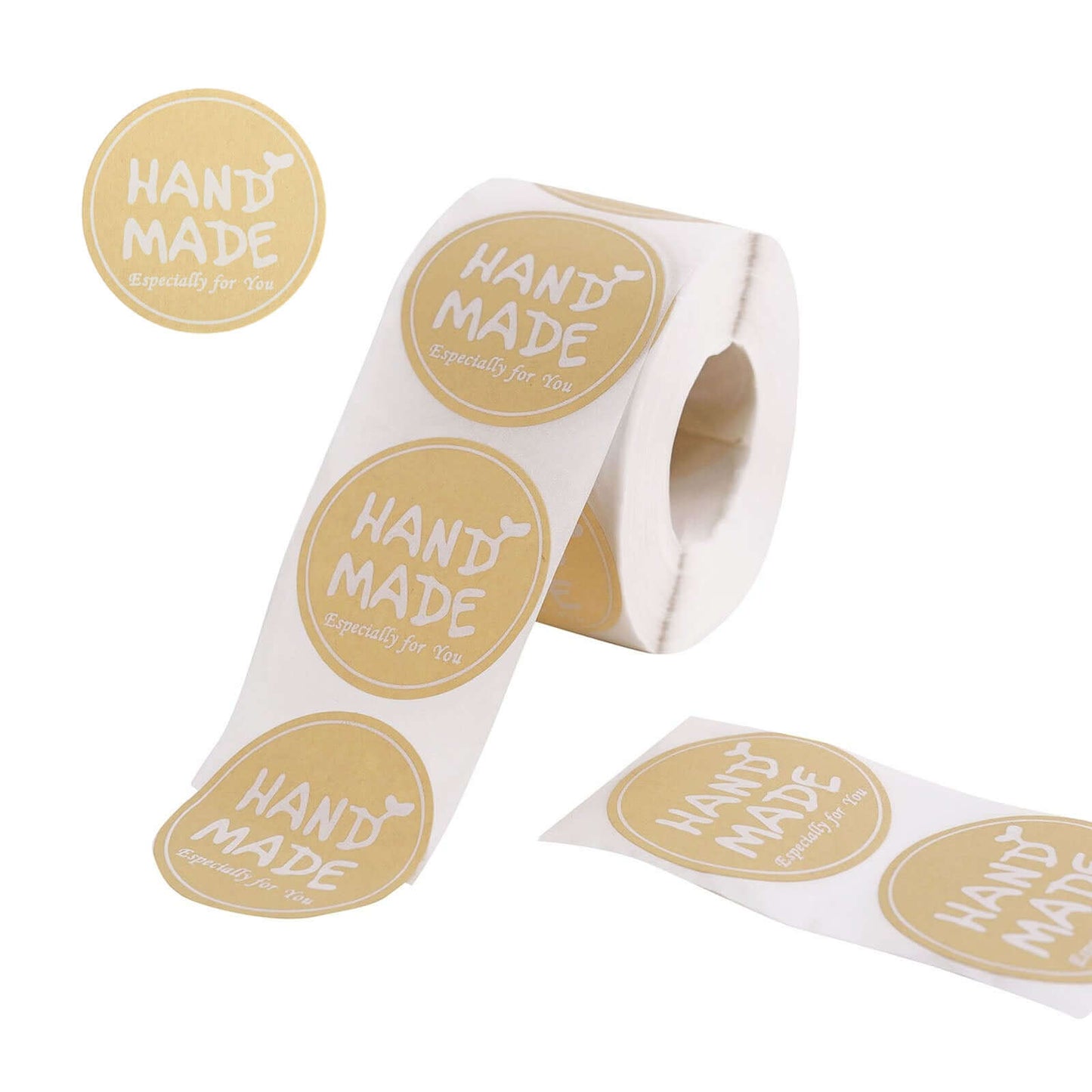 500Pcs 1.5" Handmade Especially For You Stickers Roll, Cookie and Bakery Box Labels - Round