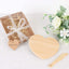 Heart Shaped Bamboo Brie Cheese Board and Knife Set Party Favor with Clear Gift Box, Ribbon & Thank You Tag - Linen Luxes