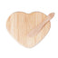 Heart Shaped Bamboo Brie Cheese Board and Knife Set Party Favor with Clear Gift Box, Ribbon & Thank You Tag - Linen Luxes
