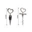 Silver Metal Heart Wine Bottle Opener Cork Stopper Party Favors Souvenir Gift Set, Wedding Favor in Velvet Box - 4.5",5"