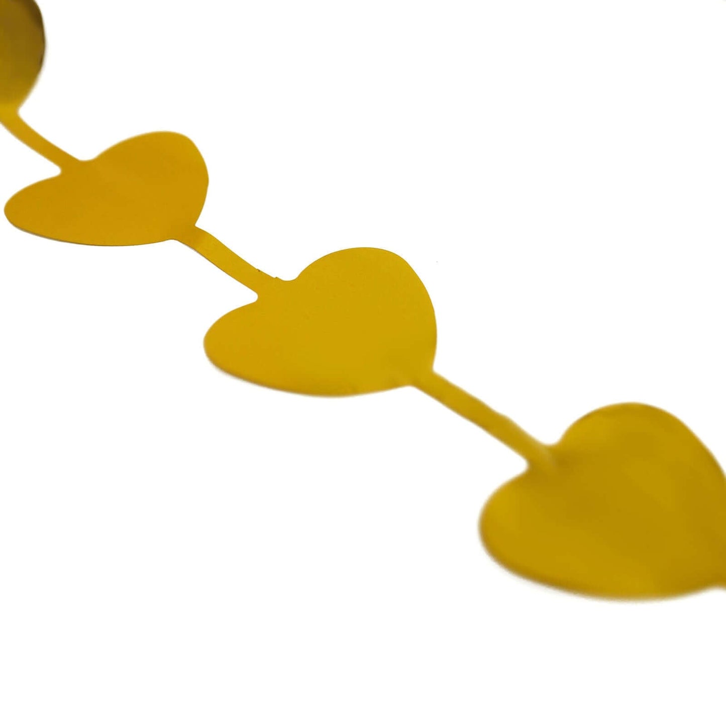 Gold Heart Chain Foil Fringe Curtain Party Backdrop, Metallic Gold Tinsel Streamer Party Decor - Door Window Foil Curtain - 3ftx6.5ft