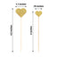 24-Pack Cupcake Topper Picks Heart Shaped Design Glitter Gold - Party Cake Toppers 4.5", 4"