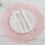 6-Pack Table Placemats Woven Fiber Design Blush Round - Disposable Mats for Dining and Events 15"
