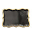 10-Pack Paper 14"x10" Rectangle Serving Trays Black - Heavy Duty Disposable 400GSM Cardboard Party Platters with Exquisite Gold Rim for Weddings & Parties